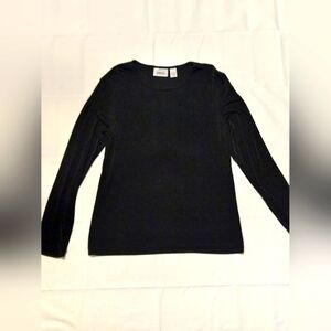 chicos travelers size 1 Sheer Longsleeve Black Shirt
